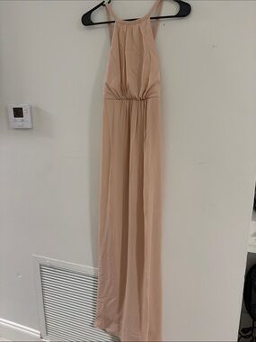 Mumu Chiffon Halter Maxi Dress in Blush size Small